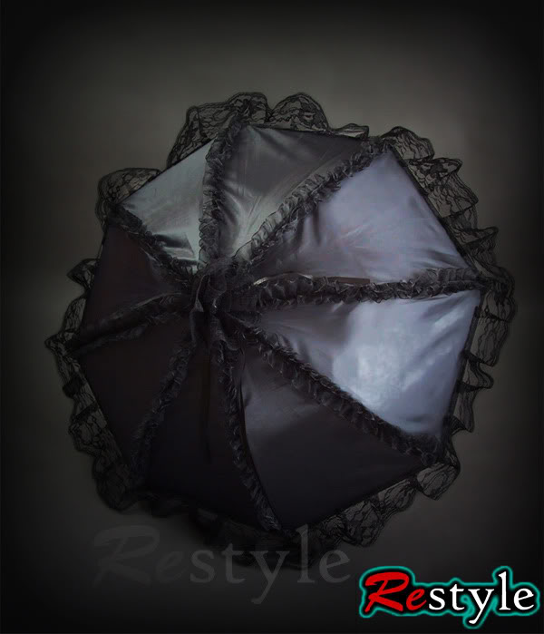 CZARNA PARASOLKA retro gothic lolita parasol emo (933420277) - Aukcje internetowe Allegro