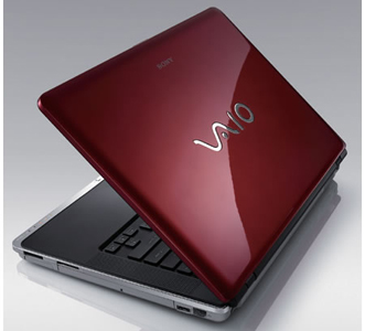 Laptop Sony Vaio bordo, wiśnia lub czerwień