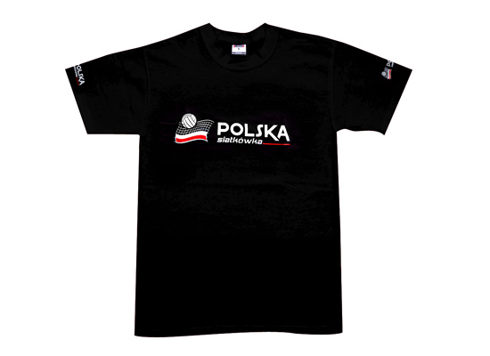 T-shirt POLSKA SIATKÓWKA koloru czarnego