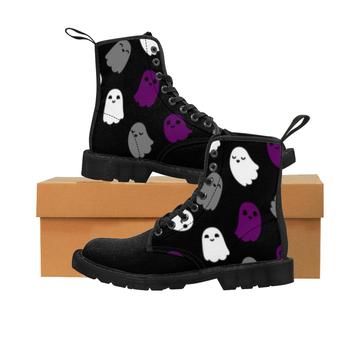 Asexual Pride Ghosts Boots Women's Martin Boots