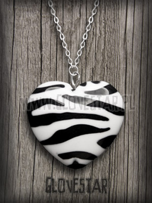 wisiorek zebra serce 