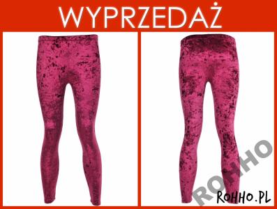 ROHHO bordowe legginsy welurowe burgund velvet