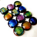 Dichroic Fused Glass Cabochons 15 to 17 mm Mixed Lot of 12