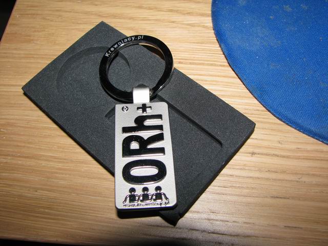 Brelok z grupą krwi