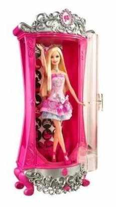Magiczna szafa brokatująca Barbie, zestaw z lalką