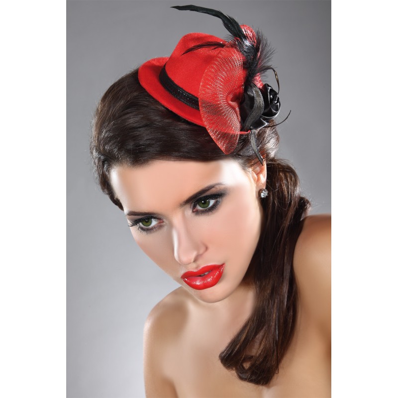 Livia Corsetti Mini Top Hat Model 17 kapelusz czerwony