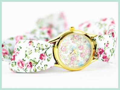 W07 Zegarek KWIATKI florals róże Japan Style