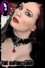   Yoke Shaped Gothic Choker with Crystal and Rivets