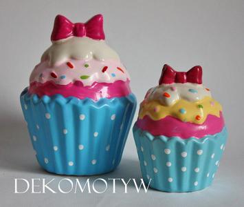 *dekomotyw* Skarbonka babeczka cupcake mała niebie
