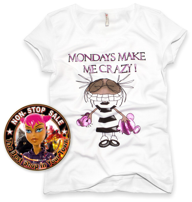 Nowy T-Shirt FISHBONE Mondays make me CRAZY emo L (716326113) - Aukcje internetowe Allegro