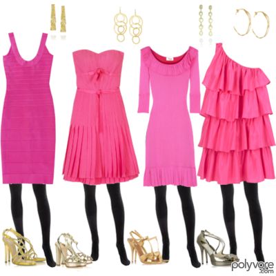 4 rużowe sukienki