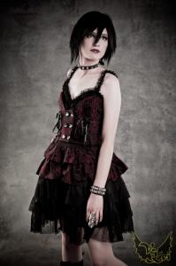 Czerwono-czarna sukienka RQ-BL PUNK GOTHIC LOLITA