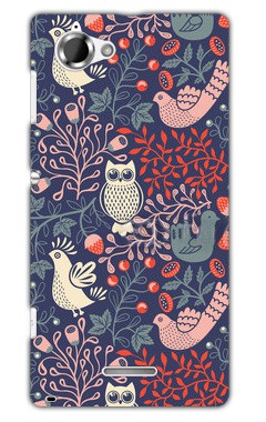 Sony Xperia L - etui - fioletowa sowa