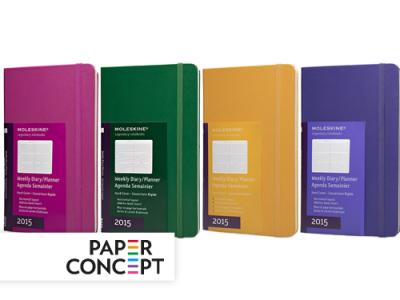 Kalendarz Moleskine 2015 Weekly Hard 13x21 kolory