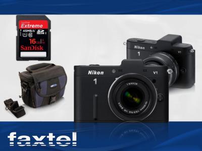 NIKON 1 V1 + 10-30 VR 16GB 45MB/S ETUI (CZARNY)