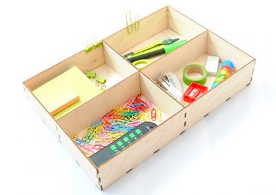 ECO organizer do szuflady MOZA 4 przegródki DREWNO