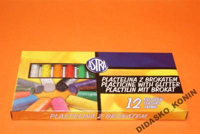 PLASTELINA Z BROKATEM 12 KOL. ASTRA NOWOŚĆ!!