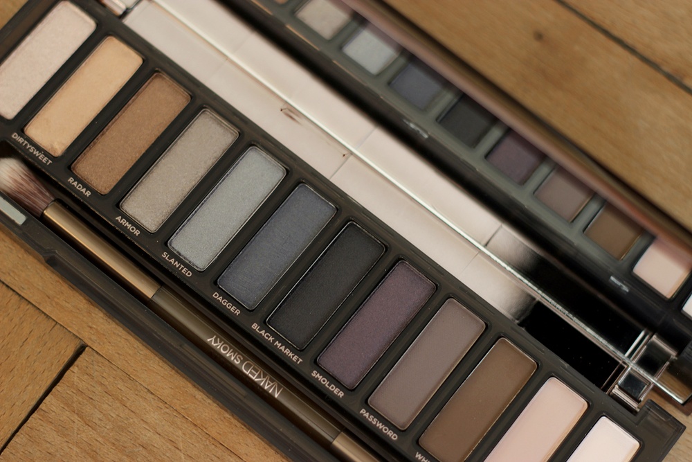 cienie do powiek w odcieniach szarości, zimnych brązów