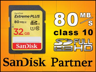  SANDISK SD EXTREME 32GB 80MB/S CL10
