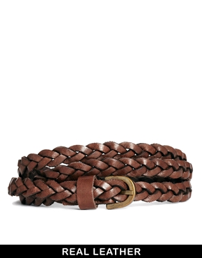 skorzany pasek pleciony