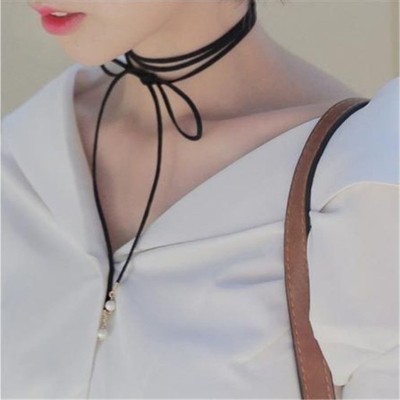 Cloe - Choker naszyjnik na kokardkę - PROMO -51%