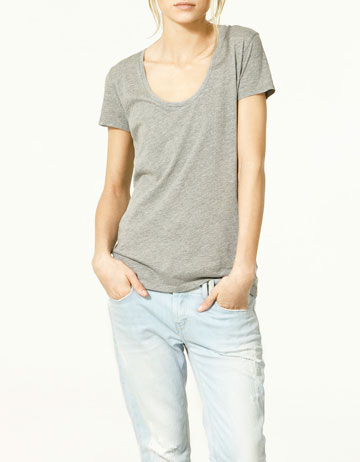 Zara - szary T-shirt