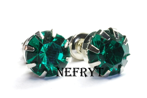 Kolczyki duże cyrkonie (zielone)