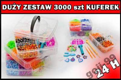 ZESTAW Rainbow Loom Bands 3000 gumek w KUFERKU 24H