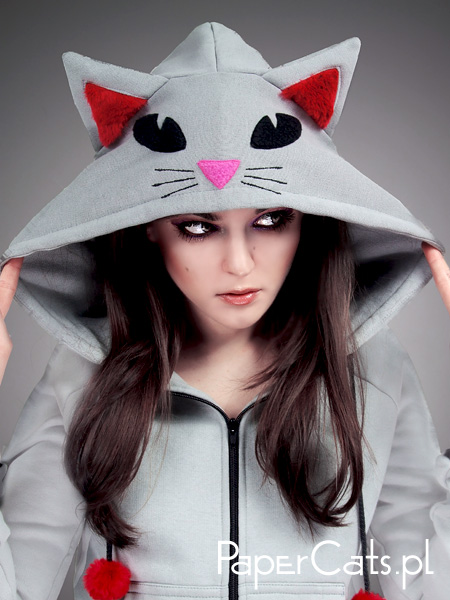 neko neko hoodie szare