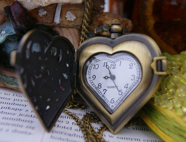 Naszyjnik serce-zegarek