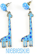 Niebieskie kolczyki żyrafki