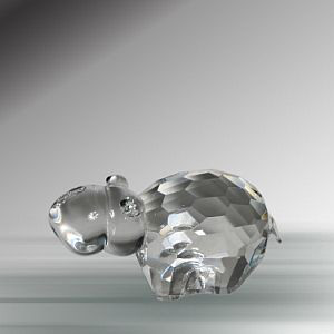 Crystal Hippo Figurine - New Item