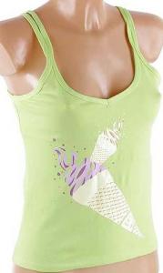 6905 TOP NA RAMIĄCZKACH Z NADRUKIEM - LODY zielony