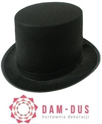 CYLINDER CZARNY FILC KAPELUSZ MELONIK - NAJTANIEJ!