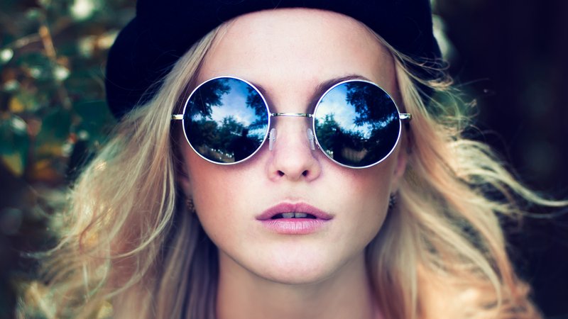 Okulary lenonki niebieskie 