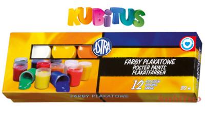 ASTRA FARBY PLAKATOWE 12 KOLORÓW - 20 ML