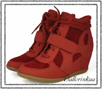 ~Ballerinkaa~ Sneakers Sportowe Botki Red R.39