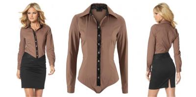 1AK10471 Body koszulowe beż 40 MELROSE 395398