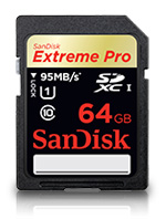 SanDisk Extreme Pro SDXC UHS-I, Class 10, 64 GB (SDSDXPA-064G)