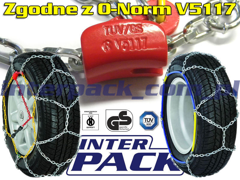 Łańcuchy śniegowe KN 90 205/55/R16 205/50/R17 9 mm 