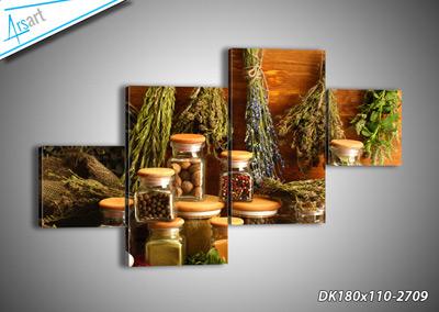 OBRAZ180x110 ZIOŁA PRZYPRAWY KUCHNIA OBRAZ ARS-ART
