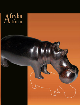 Afryka Form : Hipopotam 17 - Zwierzęta - figurki, maski