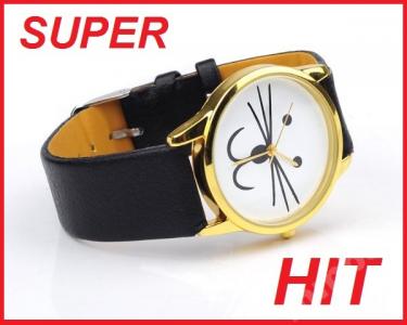 Zegarek KOT Kotek Zegarki geneva Genewa czarny wąs