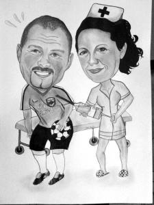 Karykatura ze zdjęć prezent na 18 ołówek A3 2osoby