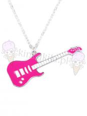 Wisiorek różowa gitara