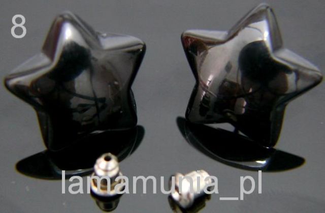 Duże kolczyki gwiazdki - czarne