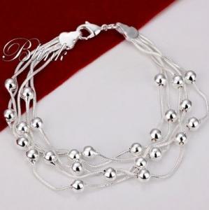 Piękna bransoletka srebrne perełki, CHARMS +GRATIS