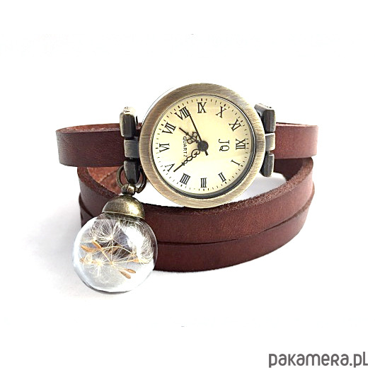 pakamera.pl   Skórzany zegarek z nasionami dmuchawca EGGinEGG