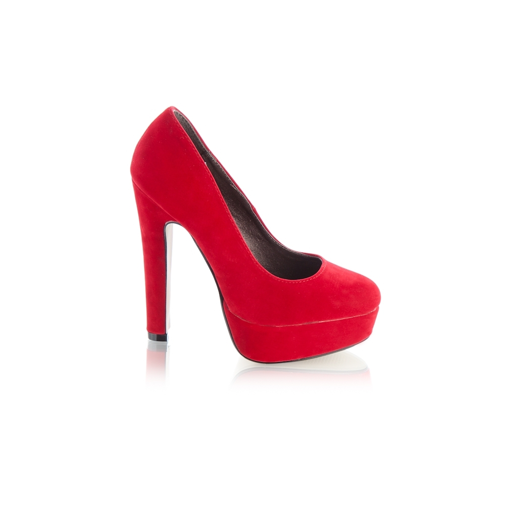 Miranda DYP9 Red Suede Block Heels