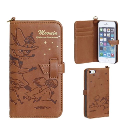Moomin Characters Book Style iPhone 5s/5 Case (Snufkin Star/Brown)